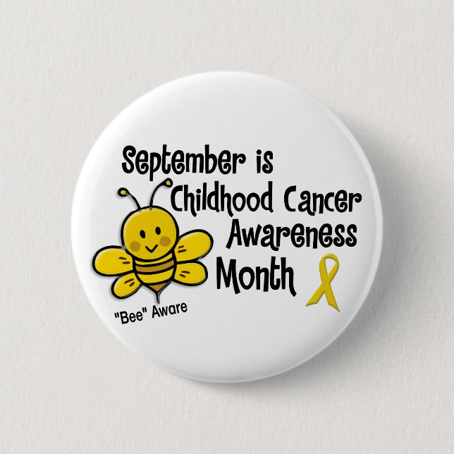 Childhood Cancer Awareness Month Bee 1.3 Button (Front)