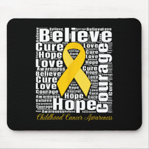 Childhood Cancer Awareness Month Believe Hope Cour Mouse Pad