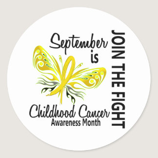 Childhood Cancer Awareness Month Butterfly 3.1 Classic Round Sticker