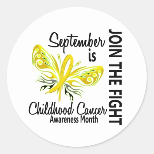 Childhood Cancer Awareness Month Butterfly 31 Classic Round Sticker