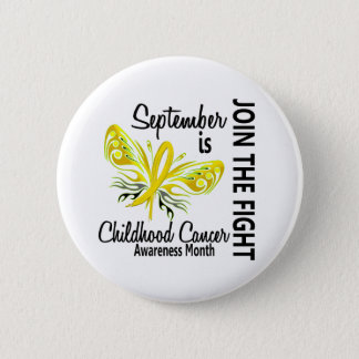 Childhood Cancer Awareness Month Butterfly 3.1 Pinback Button