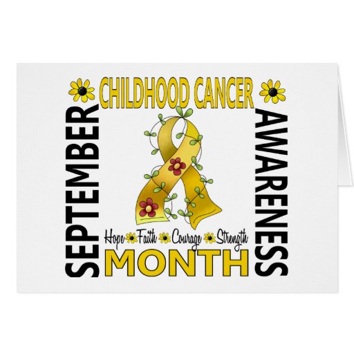 Childhood Cancer Awareness Month Flower Ribbon 4 Card | Zazzle