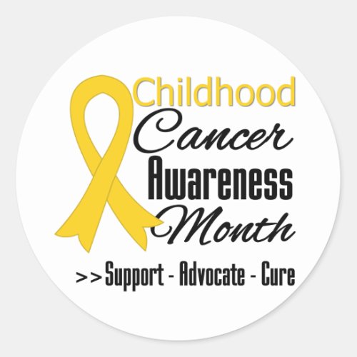 Childhood Cancer Awareness Month Gold Ribbon Classic Round Sticker