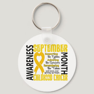 Childhood Cancer Awareness Month Heart 1.5 Keychain