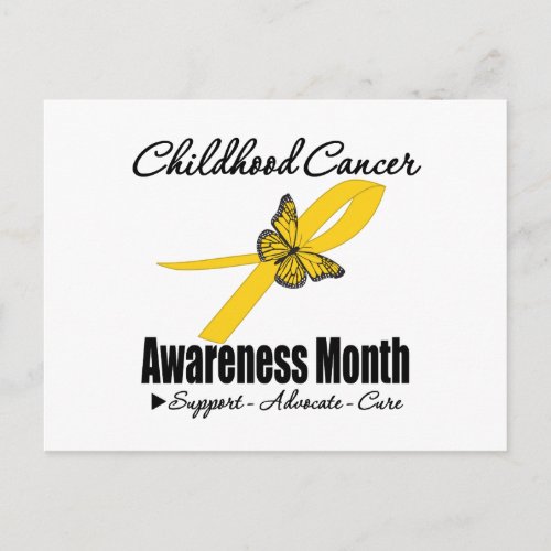 Childhood Cancer Awareness Month Ribbon Butterfly Postcard