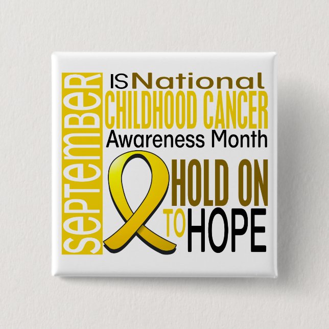 Childhood Cancer Awareness Month Ribbon I2 1.4 Pinback Button (Front)