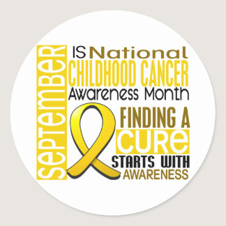 Childhood Cancer Awareness Month Ribbon I2 1.5 Classic Round Sticker