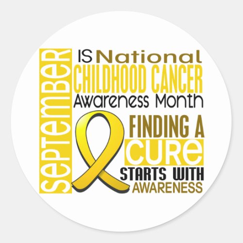 Childhood Cancer Awareness Month Ribbon I2 15 Classic Round Sticker