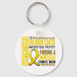 Childhood Cancer Awareness Month Ribbon I2 1.5 Keychain