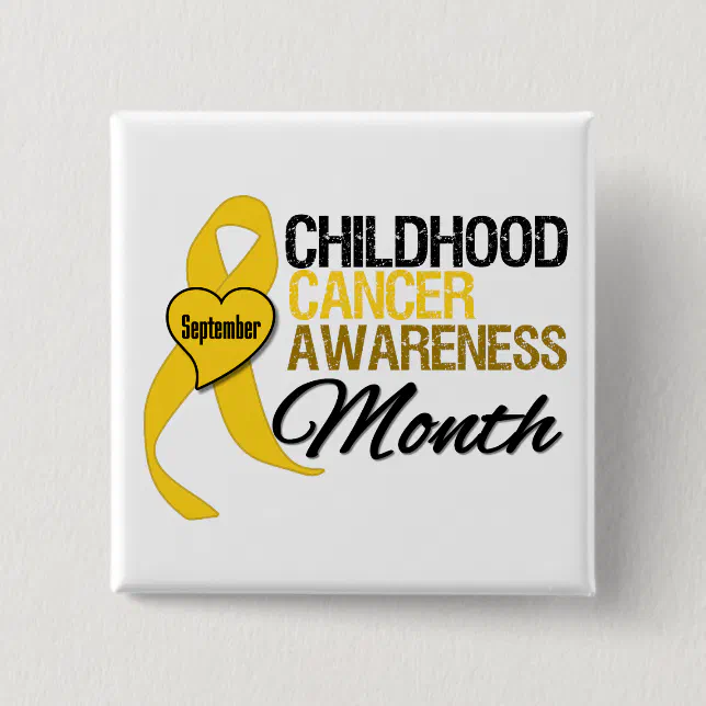 September Cancer Ribbon Childhood Cancer Awareness Month Ribbon September Pinback Button | Zazzle