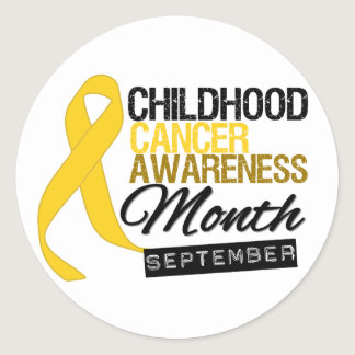 Childhood Cancer Awareness Month Ribbon v8 Classic Round Sticker