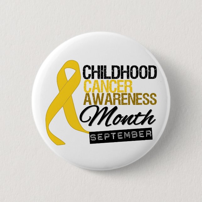 Childhood Cancer Awareness Month Ribbon v8 Pinback Button (Front)