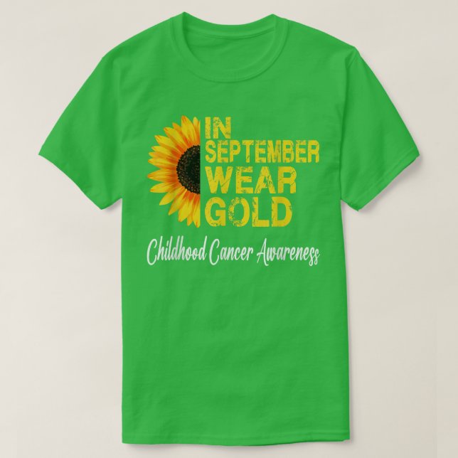 Childhood Cancer Awareness Month Sunflower Support T-Shirt (Design Front)
