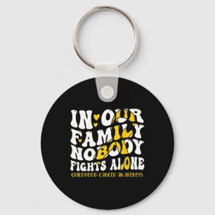 Childhood Cancer Awareness Month Support Family Fa Keychain