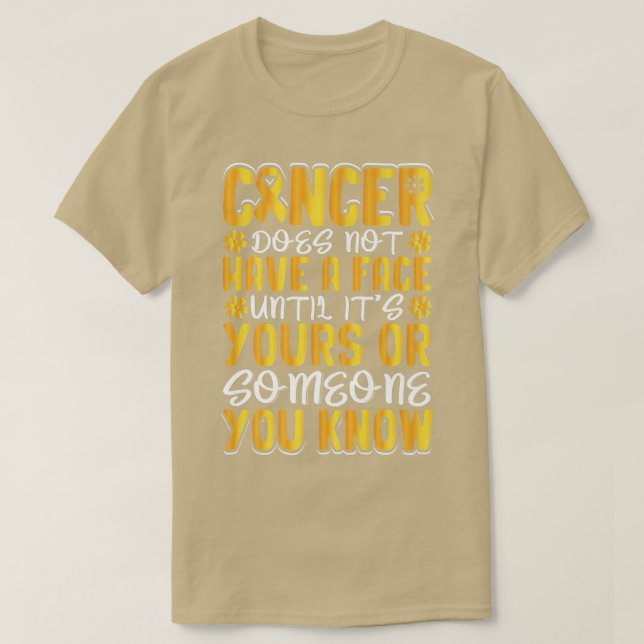 Childhood Cancer Awareness Motivation Yellow Ribbo T-Shirt (Design Front)