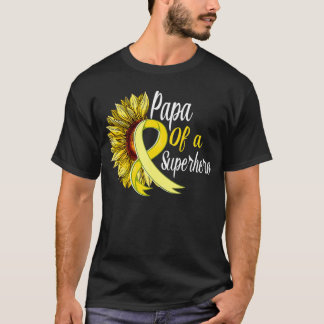 Childhood Cancer Awareness Papa Of A Superhero Sun T-Shirt