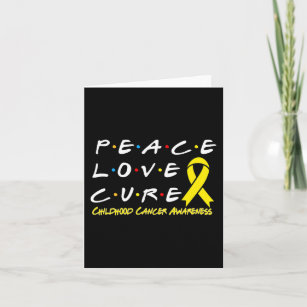Childhood Cancer Awareness Peace Love Cure  Card