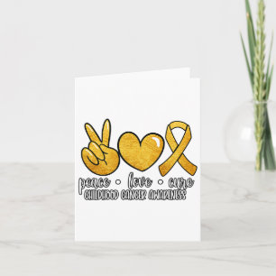 Childhood Cancer Awareness Peace Love Cure Childho Card