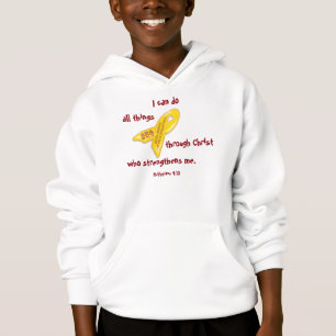 Childhood Cancer Awareness Phil 4:13 Customize it Hoodie