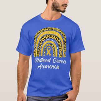 Childhood Cancer Awareness Rainbow Leopard Ribbon  T-Shirt