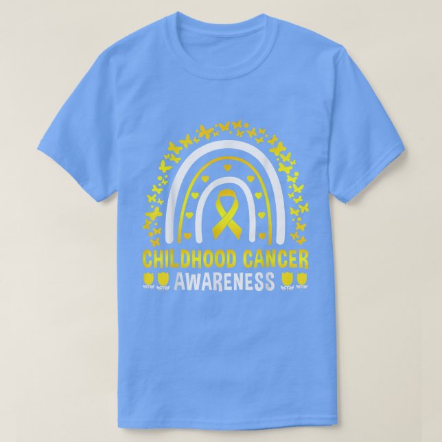 Childhood Cancer Awareness Rainbow Leopard Ribbon  T-Shirt (Design Front)