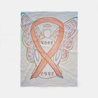 Childhood Cancer Awareness Ribbon Angel Blanket