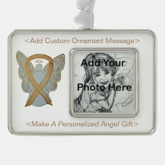 Childhood Cancer Awareness Ribbon Angel Ornaments