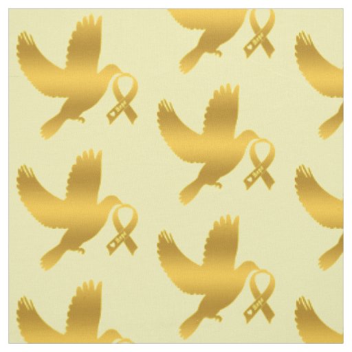 Childhood Cancer  Awareness Ribbon Dove of Hope Fabric