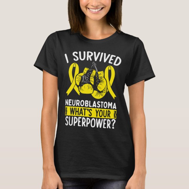 Childhood Cancer Awareness Ribbon Neuroblastoma T-Shirt (Front)