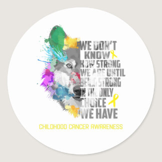 Childhood Cancer Awareness Ribbon Support Gifts Classic Round Sticker