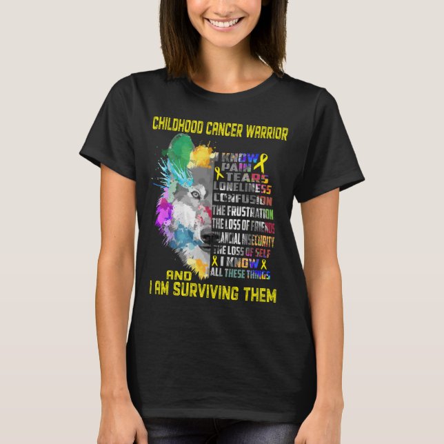 Childhood Cancer Awareness Ribbon Support Gifts T-Shirt (Front)