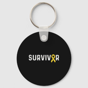 Childhood Cancer Awareness Ribbon Survivor Remissi Keychain