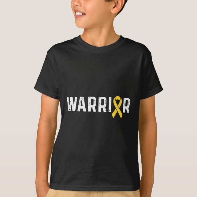 Childhood Cancer Awareness Ribbon Warrior  T-Shirt (Front)