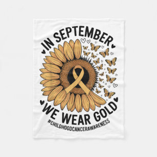 Childhood Cancer Awareness Ribbon With Butterflie Fleece Blanket