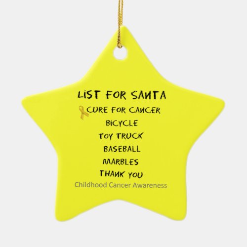 Childhood Cancer Awareness Santa List Boys Ceramic Ornament