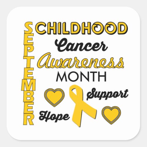 Childhood Cancer Awareness Square Sticker
