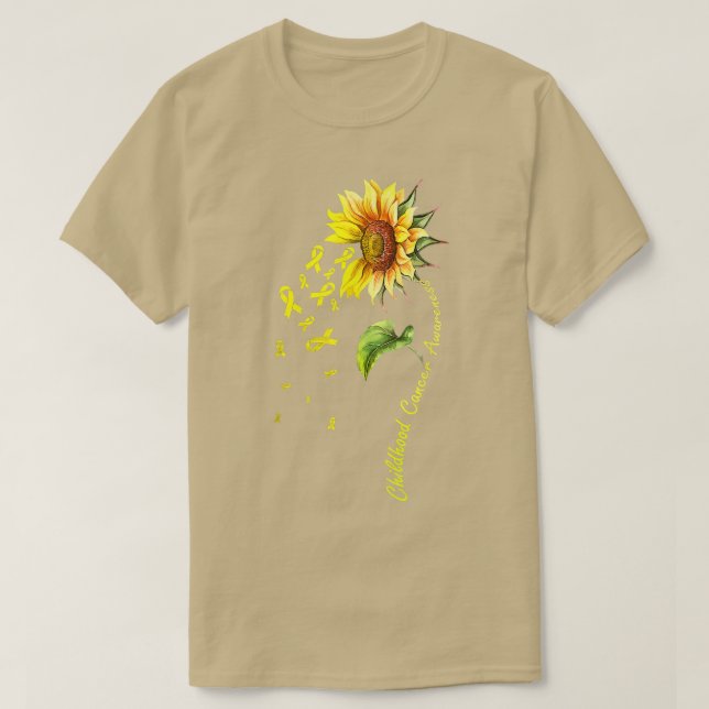 Childhood Cancer Awareness Sunflower923 T-Shirt (Design Front)