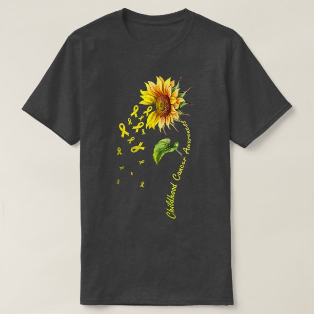 Childhood Cancer Awareness Sunflower 920 T-Shirt (Design Front)