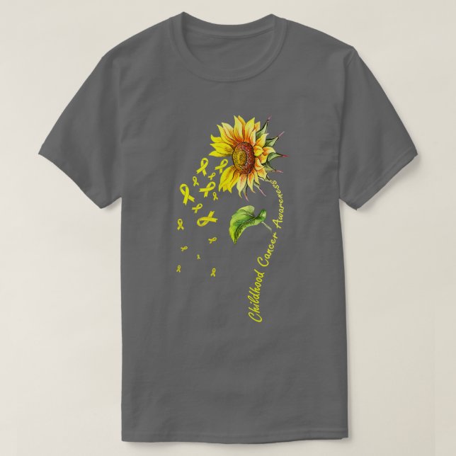 Childhood Cancer Awareness Sunflower Child Fight  T-Shirt (Design Front)