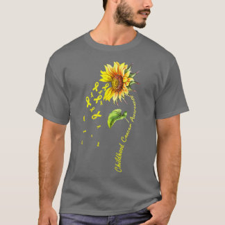 Childhood Cancer Awareness Sunflower Child Fight  T-Shirt