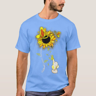 Childhood Cancer Awareness Sunflower Elephant Men  T-Shirt