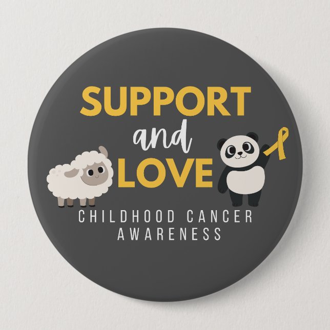 childhood cancer awareness. support & love. Button (Front)