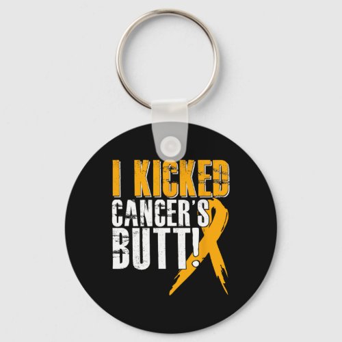 Childhood Cancer Awareness Survivor Kicked Butt Ki Keychain