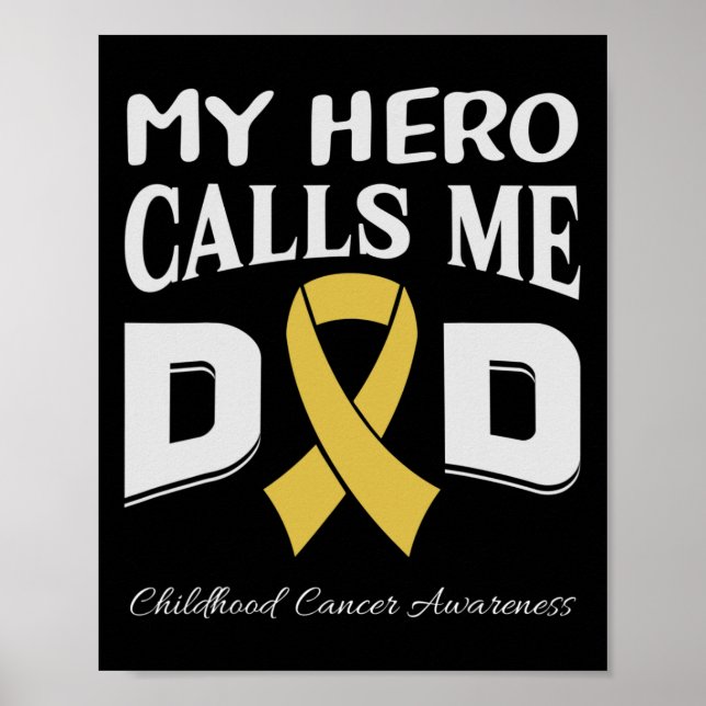 Childhood Cancer Awareness Survivor Ribbon Men Dad Poster (Front)