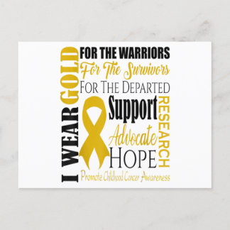 Childhood Cancer Awareness T Gold for a Child Announcement Postcard