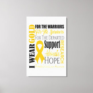 Childhood Cancer Awareness T Gold for a Child Canvas Print