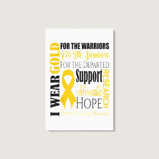 Childhood Cancer Awareness T Gold for a Child Canvas Print