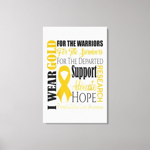 Childhood Cancer Awareness T Gold for a Child Canvas Print