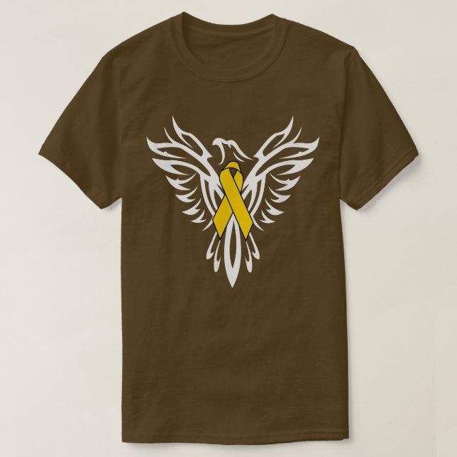 Childhood Cancer Awareness T Shirt Gold Ribbon Pho (Design Front)
