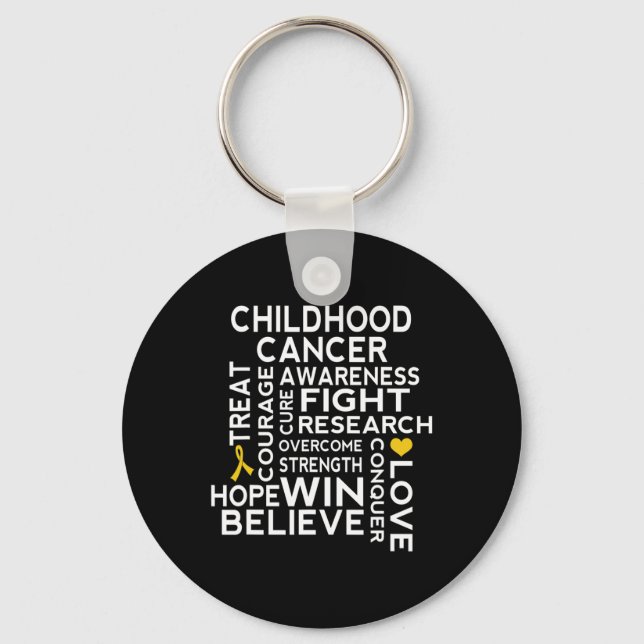 Childhood Cancer Awareness Walk Ribbon  Keychain (Front)